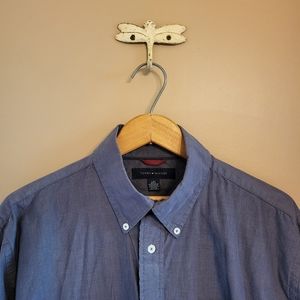 Tommy Hilfiger. Long sleeve button down shirt. Grey. L